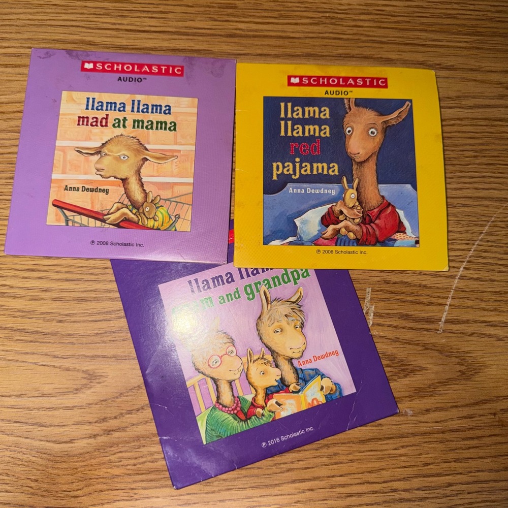 Scholastic Llama Llama Audio CD Set 3 Books Anna Dewdney Red Pajama Mad at Mama